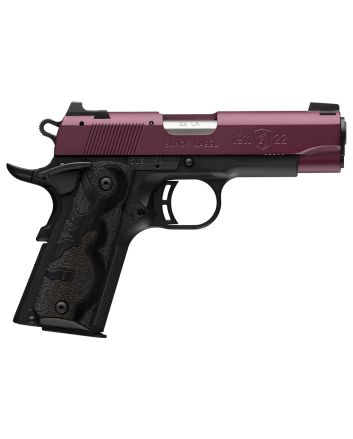 Browning 051062490 1911-22 Black Label Compact Frame 22 LR 10+1 3.63" Matte Stainless Steel Barrel, Black Cherry Cerakote Serrated Steel Slide, Matte Black Polymer Frame w/Beavertail