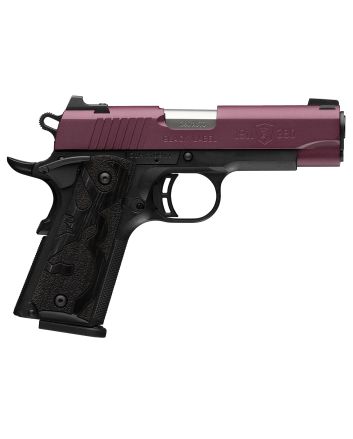 Browning 051995492 1911-380 Black Label Compact Frame 380 ACP 8+1 3.63" Matte Stainless Steel Barrel, Black Cherry Cerakote Serrated Steel Slide, Matte Black Polymer Frame w/Beavertail