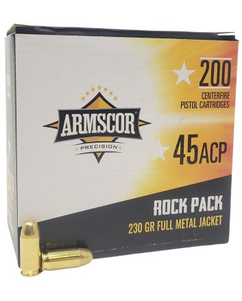 Armscor 50093 Precision Rock Pack 45ACP 230gr Full Metal Jacket 200 Per Box/4 Case