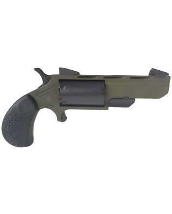 North American Arms TGHMB Green Huntsman22 MAG 5rd 2" OD Green Cerakote Heavy Vent Rib Barrel, OD Green Cerakote Steel Frame, Matte Black Cylinder, Black Cobblestone Rubber Grip, Exposed Hammer