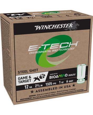 Winchester Ammo WCL12S6 E-Tech12Gauge 2.75" 1oz 6Shot 25 Per Box/10 Case