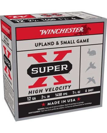 Winchester Ammo X12HV6 Super X High Velocity 12Gauge 2.75" 1 1/4oz 6Shot 25 Per Box/10 Case