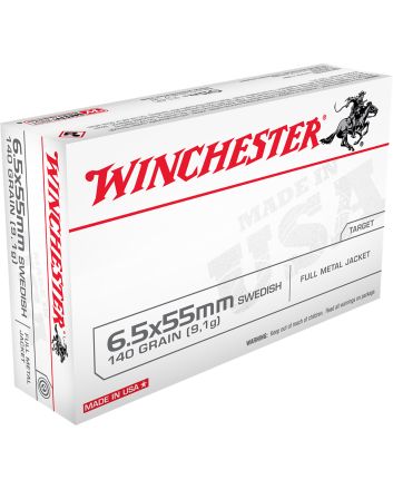 Winchester Ammo USA6555 USA Target 6.5x55Swedish 140gr Full Metal Jacket 20 Per Box/10 Case