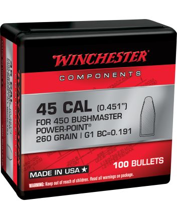 Winchester Ammo WB450P260X Power-Point450Bushmaster 260gr 100 Per Box/10 Case