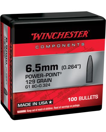Winchester Ammo WB65PP129X Power-Point6.5Creedmoor 129gr 100 Per Box/10 Case