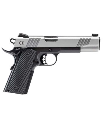 Bersa B19117050SBBK B1911Full Size Frame 45 ACP 8+1 5" Stainless Steel Barrel, Stainless Serrated Steel Slide, Black Stainless Steel Frame w/Beavertail, Black VZ Grip, Ambidextrous