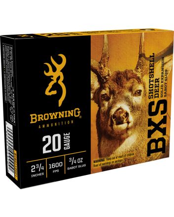 Browning Ammo B193112021 BXS20Gauge 2.75" 3/4oz Sabot Slug Shot 5 Per Box/20 Case