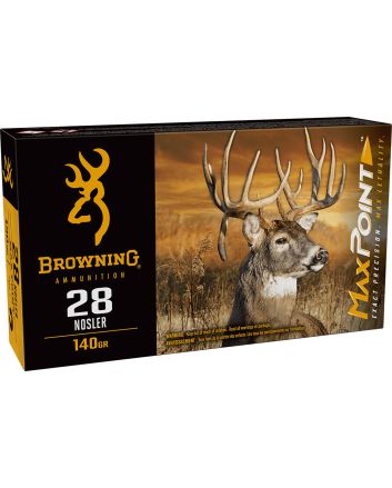 Browning Ammo B192100282 Max Point28Nosler 140gr 20 Per Box/10 Case