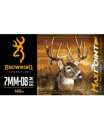Browning Ammo B192107082 Max Point7mm-08Rem 140gr 20 Per Box/10 Case