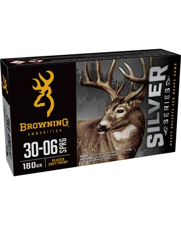 Browning Ammo B192630061Silver 30-06Springfield 180gr Plated Soft Point 20 Per Box/10 Case