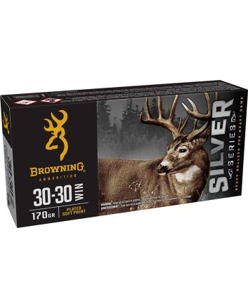 Browning Ammo B192630301Silver 30-30Win 170gr Plated Soft Point 20 Per Box/10 Case