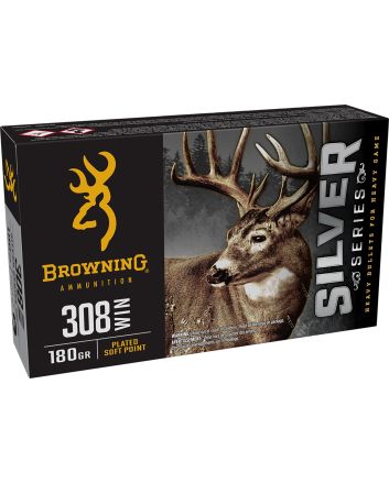 Browning Ammo B192603081Silver 308Win 180gr Plated Soft Point 20 Per Box/10 Case
