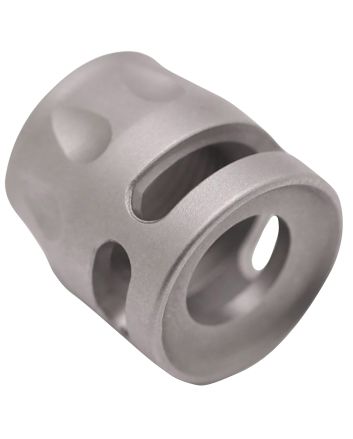 True Precision Inc TPSMICROSS Micro Compensator S-Type Satin Stainless 416R Stainless Steel 1/2"x28 Threads 9mm/380 ACP
