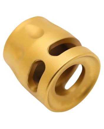 True Precision Inc TPSMICROG Micro Compensator S-Type Gold 416R Stainless Steel 1/2"x28 Threads 9mm/380 ACP