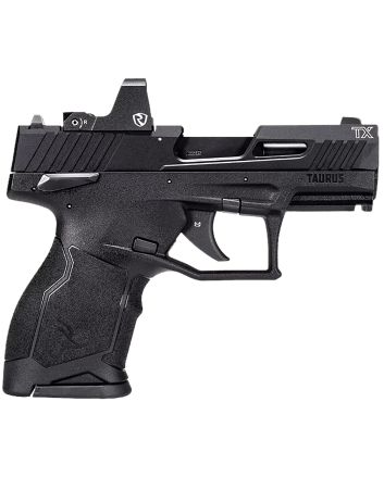 Taurus 1TX2213110RI TX22C w/Optic Compact Frame 22 LR 10+1 SAO 3.60" Matte Black Steel Threaded Barrel, Black Anodized Optic Ready/Serrated Slide, Black Polymer Frame w/Picatinny Rail, Riton Red Dot