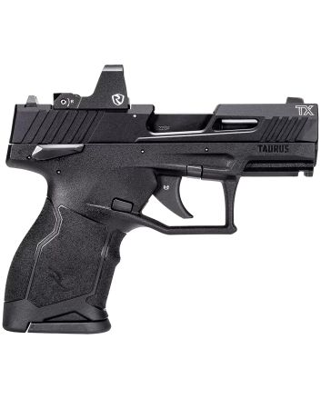 Taurus 1TX22131RI TX22C w/Optic Compact Frame 22 LR 13+1 SAO 3.60" Matte Black Steel Threaded Barrel, Black Anodized Optic Ready/Serrated Slide, Black Polymer Frame w/Picatinny Rail, Riton Red Dot
