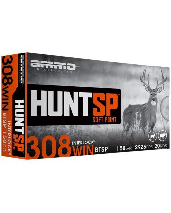 Ammo Inc 308150SPA20 Hunt308Win 150gr Soft Point 20 Per Box/10 Case