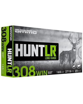 Ammo Inc 308165SSTA20 Hunt Long Range 308Win 165gr Super Shock Tip 20 Per Box/10 Case