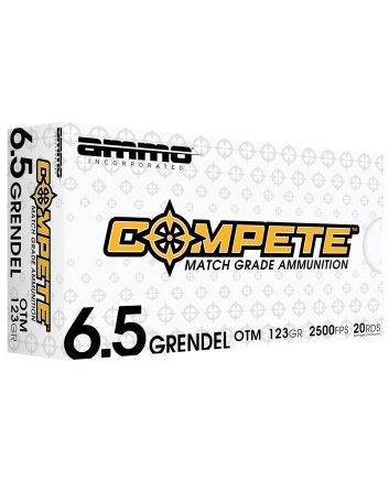 Ammo Inc 65GR123BTHPA20 Compete6.5Grendel 123gr Open Tip Match 20 Per Box/10 Case