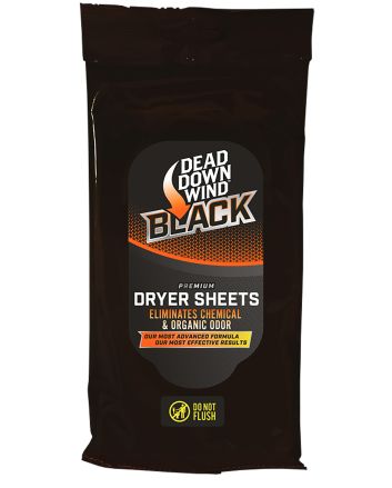 Dead Down Wind 117019 Dryer Sheets Black Premium Odor Eliminator Unscented Scent Dryer Sheet 40 Count