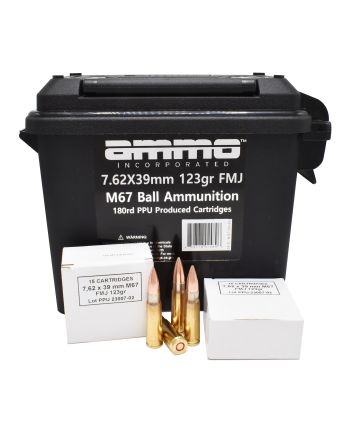 Ammo Inc 762X39123FMJ-B180 Incorporated7.62x39mm 123gr Full Metal Jacket/180rds