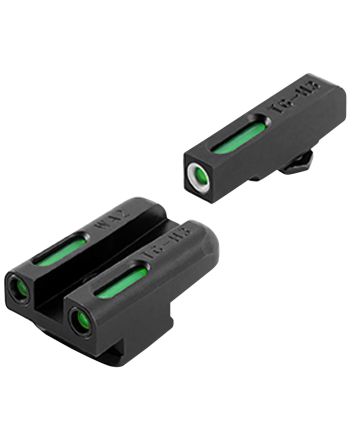 TruGlo TGTG13WA2A TFXBlack | Green Tritium &amp; Fiber Optic White Outline Front Sight Green Tritium &amp; Fiber Optic Rear Sight Walther PPS