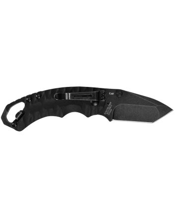 Kershaw 8750TBLKBWX Shuffle II 2.60" Folding American Tanto Plain Black Oxide 8Cr14MoV SS Blade Black Glass-Filled Nylon Handle Clamshell Packaging