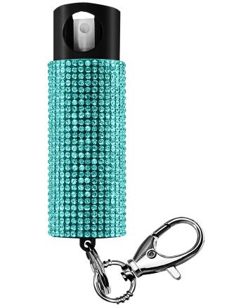 SKYLINE USA INC PSGDBOTL Pepper Spray Bling-It-On 18% OC/UV Dye Range 16ft 0.50oz Teal Includes Keychain