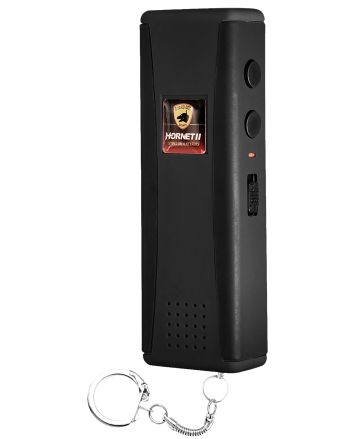 SKYLINE USA INC SGGDH2HVBK Stun Gun Hornet 2 Black Features Flashlight/Alarm Includes Keychain/Siren Alarm/USB Charger