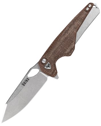 Southern Grind SG13400025 Hornet3.30" Folding Sheepsfoot Plain Stonewashed CPM MagnaCut Steel Blade, 4.30" Natural Micarta Handle