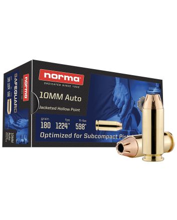 Norma Ammunition 801109265 10mm 180gr Jacketed Hollow Point 50 Per Box/20 Case