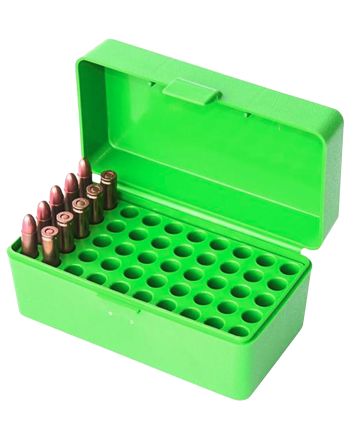 MTM Case-Gard 22HORN10 Ammo Box Flip-Top 22Hornet Green 50rd