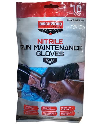 Birchwood Casey NGLVS-M NitrileBlack Sm/Med 10 Pack