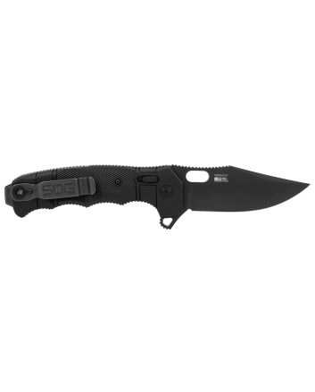 S.O.G SOG12211357 Seal XR 3.90" Folding Clip Point Plain Black MagnaCut Blade, Black Textured GRN/Titanium Handle