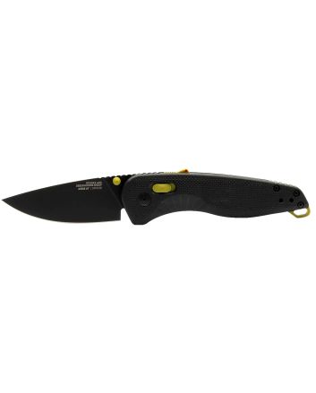 S.O.G SOG11411141 Aegis AT 3.13" Folding Drop Point Plain Black TiNi Cryo D2 Steel Blade, Black w/Moss Accents GRN Handle, Peg Box Pkg