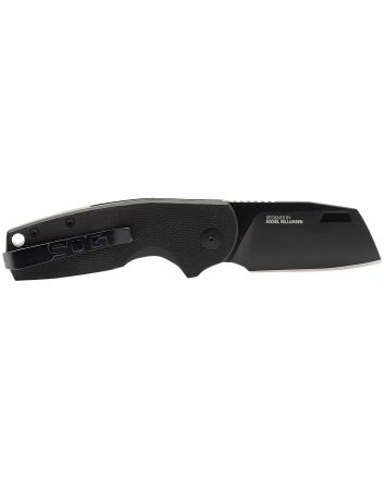 S.O.G SOG16030757 Stout SJ 2.60" Folding Clip Point Plain Stonewashed Cryo D2 Steel Blade/ Black Textured G10 Handle Includes Belt Clip, Presentation Box