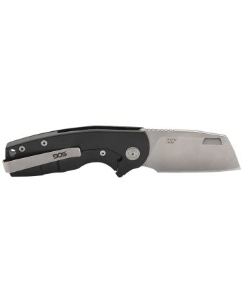 S.O.G SOG14031257 Stout FLK 2.40" Folding Cleaver Plain Satin D2 Steel Blade, Black Textured G10/SS Handle