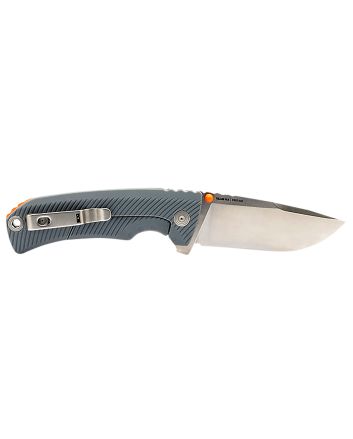 S.O.G SOG14060243 Tellus FLK 3.65" Folding Clip Point Plain Stonewashed Cryo 440C SS Blade, Wolf Gray Textured GRN Handle, Blister Pack