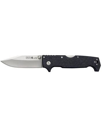 Cold Steel CS62K1Z SR1 Lite 4" Folding Clip Point Plain Stonewashed 8Cr14MoV SS Blade, 5.63" Black Textured Griv-Ex Handle