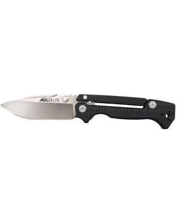 Cold Steel CS58SQLZ AD-15 Lite 3.50" Folding Drop Point Plain Satin AUS-10A SS Blade, 5" Black Textured Griv-Ex Handle