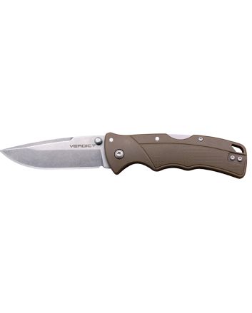 Cold Steel CSFLC3SPSSFDEZ VerdictEDC 3" Tanto Plain Folding 4116 Krupp SS Blade Flat Dark Earth Textured, GFN Handle