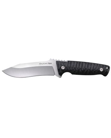 Cold Steel CSFX5RZR Razor TekEDC 5" Fixed Clip Point Plain Satin 4116 Krupp SS Blade, 4.63" Black Textured