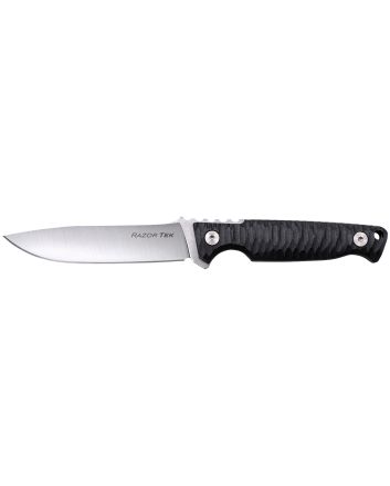 Cold Steel CSFX4RZR Razor TekEDC 4" Fixed Clip Point Plain Satin 4116 Krupp SS Blade, 4" Black Textured