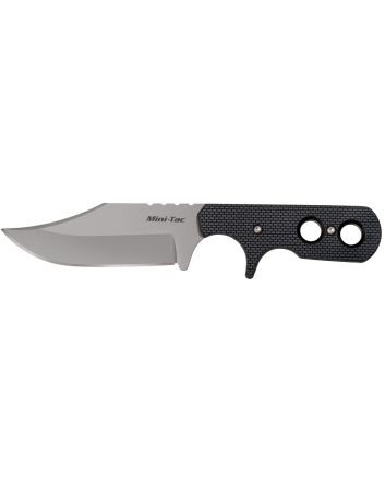 Cold Steel CS49HCFZ Mini Tac Bowie 3.63" Fixed Clip Point Plain Stonewashed 8Cr13MoV SS Blade, 3.25" Griv-Ex Handle