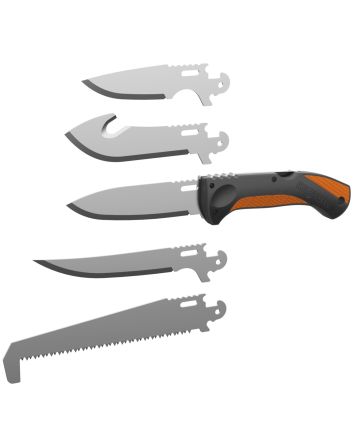 Cold Steel CSCCFLDKIT Click-N-Cut Field Kit Includes Caper Blade, Skinning Blade w/Gut Hook, General Purpose Blade, Boning blade, Bone Saw, Handle &amp; Case