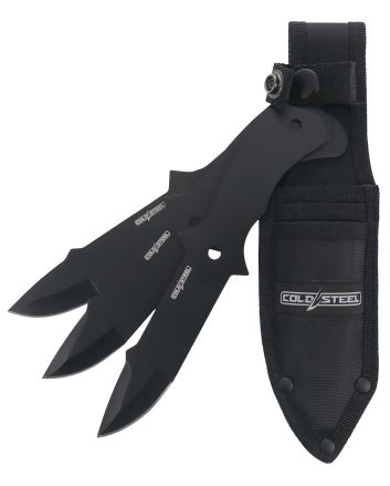 Cold Steel CSTH80KVC3PK Throwing KnivesSet of 3 Fixed 8" Drop Point Plain Black Oxide 420 Stainless Steel Blade, Includes Sheath