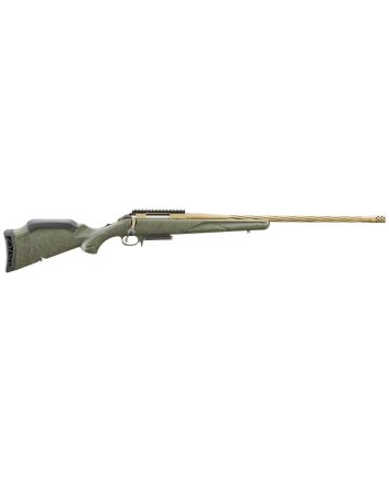 Ruger 46933 American Predator Gen II Full Size 243 Win 3+1 22" Burnt Bronze Cerakote Threaded Barrel, Picatinny Rail Steel Receiver, Green Splatter Adjustable Synthetic Stock