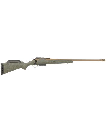 Ruger 46935 American Predator Gen II Full Size 450 Bushmaster 3+1 22" Burnt Bronze Cerakote Threaded Barrel, Picatinny Rail Steel Receiver, Green Splatter Adjustable Synthetic Stock