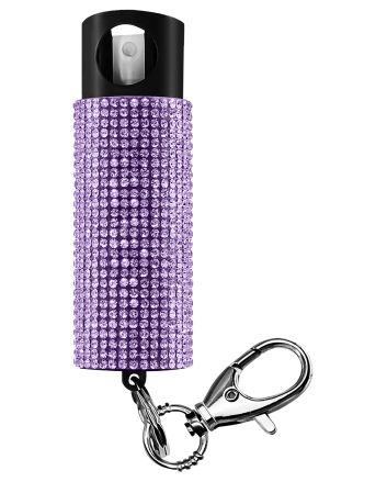 SKYLINE USA INC PSGDBOLV Pepper Spray Bling-It-On 18% OC/UV Dye Range 16ft 0.50oz Lavender Includes Keychain