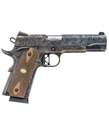 Charles Daly 440.181 1911 Superior Grade Full Size Frame 45 ACP 8+1 5" Stainless Steel Barrel, Color Case Serrated Steel Slide &amp; Steel w/Beavertail Frame, Checkered Walnut Grips